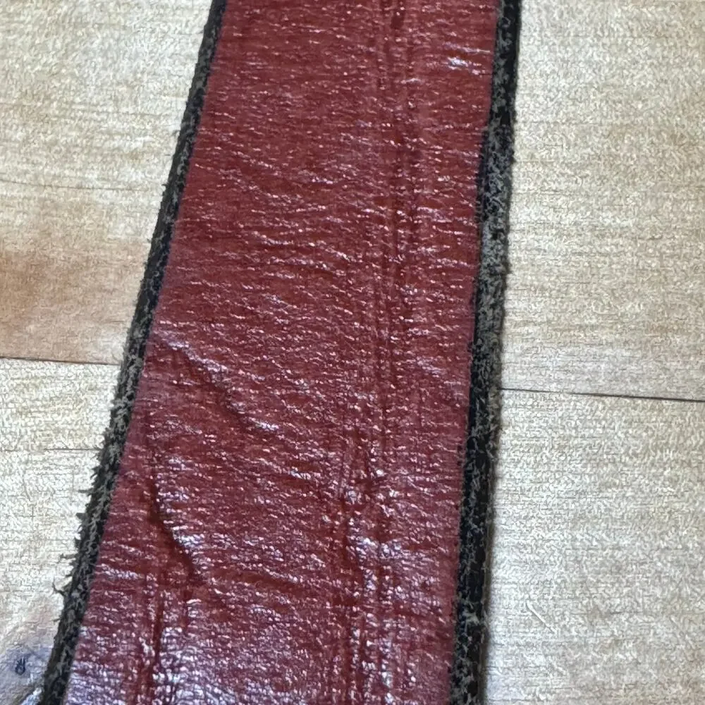 Oil Tanned Top Grain Cowhide Men Belt Size 34/36 Rust Brown Leather Brass Buckle